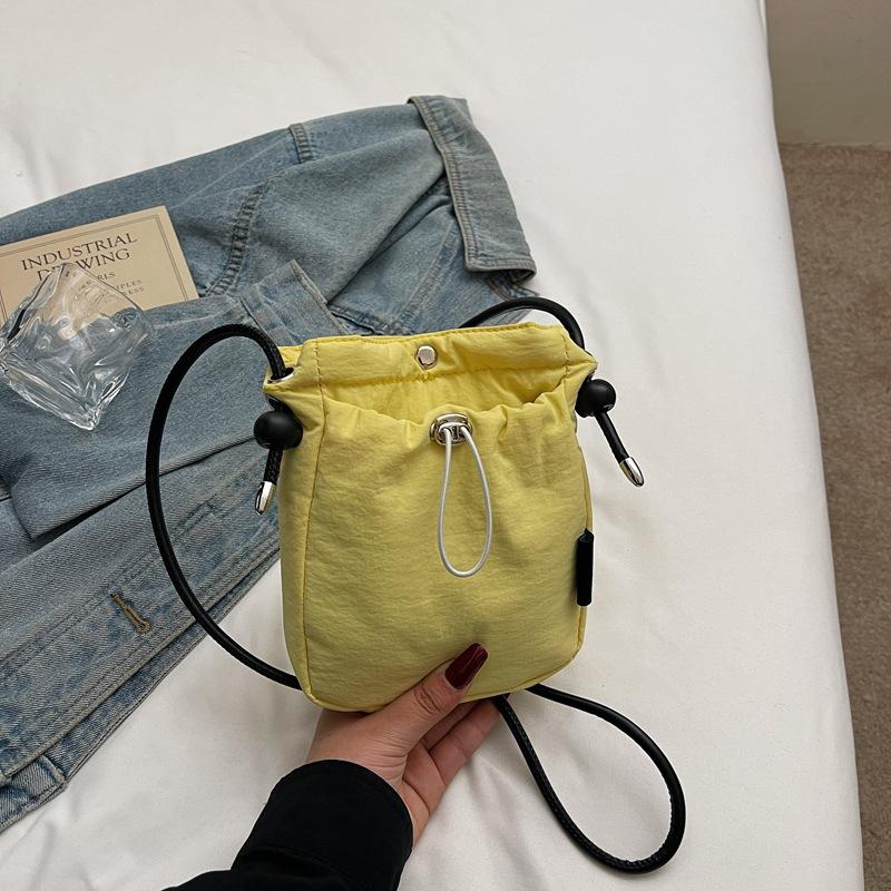 Casual Nylon Cloth Mini Small Bag Women's Summer Versatile Messenger Bag Shoulder Bucket Bag Mobile Phone Bag