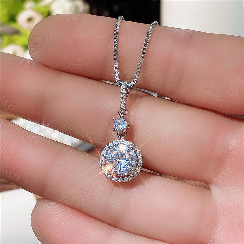 New Brilliant Crystal Cubic Zircon Bridal Wedding Necklace High Quality Silver Plated Fashion Luxury Women Jewelry