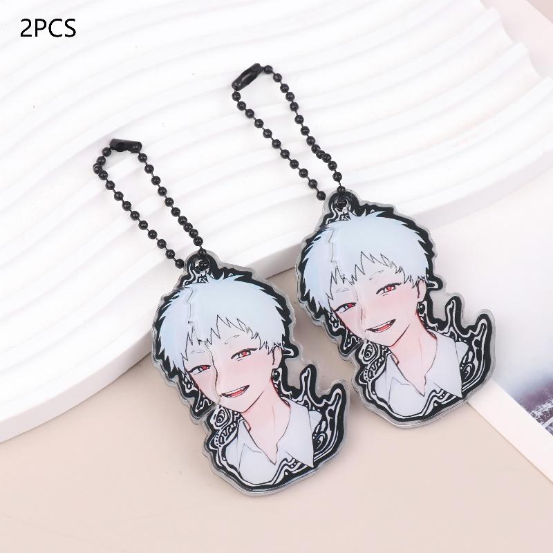 1/2Pcs The Summer Hikaru Died Tsuji Nakayoshi Keychain Anime Acrylic Pull-Out Tear Keyring Creative Key Holder Phone Pendant
