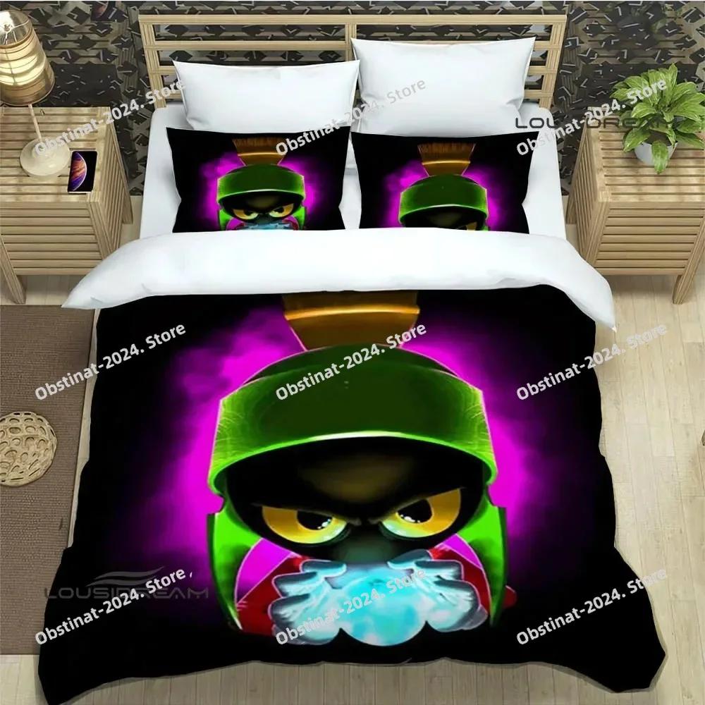 3D Marvin The Martian Cartoon Bedding Set Print With Pillowcase Bed Duvet Cover Single Double Queen Super King Size Luxury Gift
