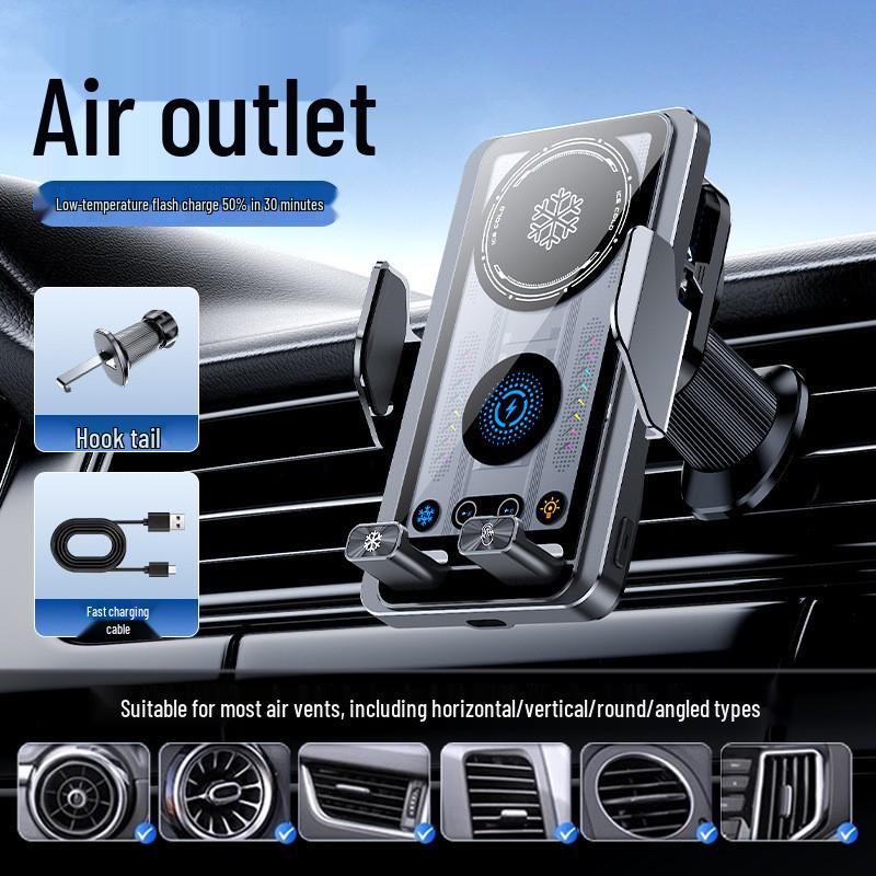 

2026 Car Magnetic Phone Holder with Wireless Fast Charging & Anti-slip Air Vent Mount for Navigation