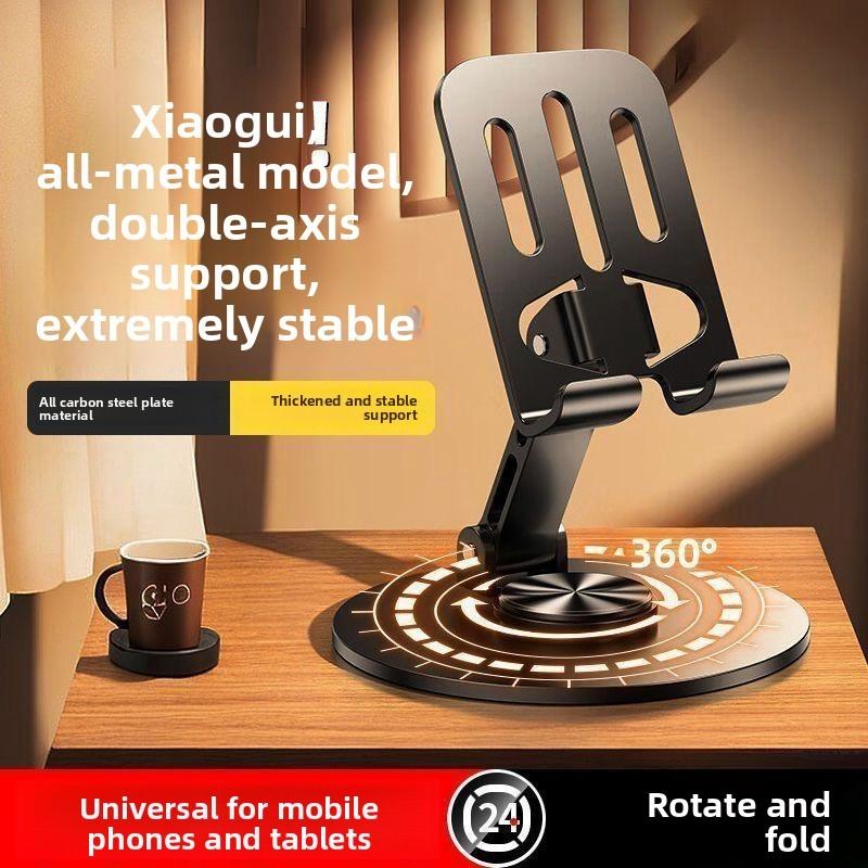 Metal 360 Degree Rotating Phone And Tablet Stand For Desk And Streaming Use
