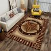 Western-style star and horseshoe design rug Non-slip rug suitable for living room and bedroom sofas