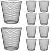 Set mit 10 schwarzen Netz-Mülleimern, runde Metall-Mülltonnen für Büro, Zuhause, Studentenwohnheim, Badezimmer, 4,5 Gallonen Fassungsvermögen