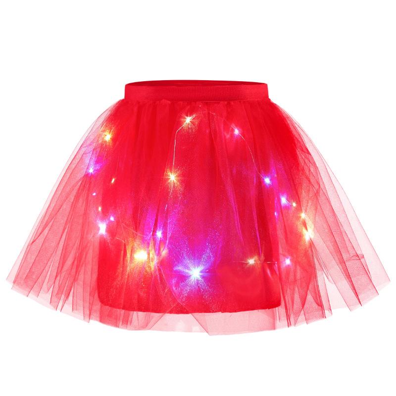 Rainbow Light-up Skirt Glowing Puff Skirt Angel Fairy Princess and Elf Short Skirt Magic Set Tulle Skirt Fluffy Layered Tulle Tutu Skirt