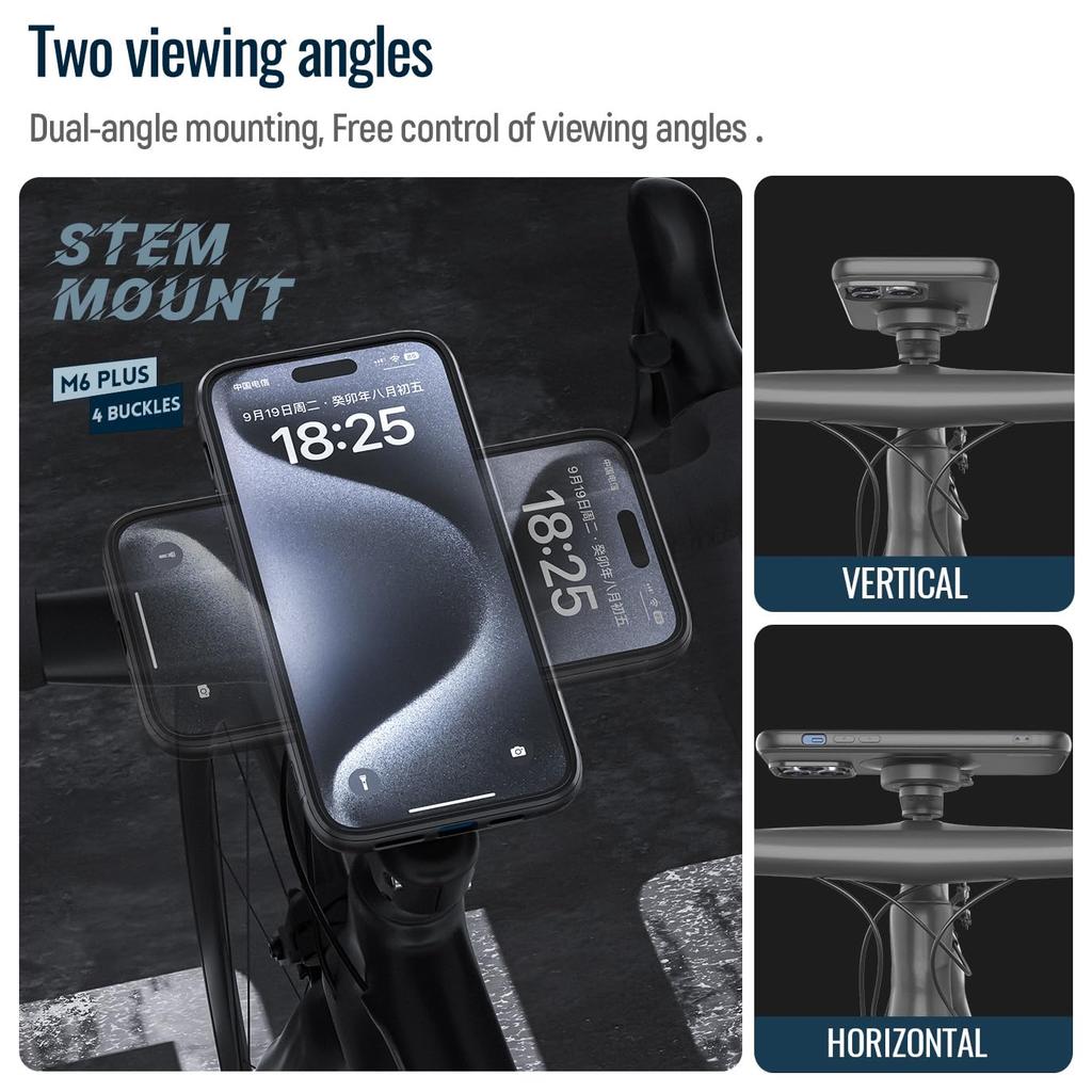 Bicycle Phone Road Bike Phone Aluminum Smartphone for Mountain Bikes and Cross Compatible with and Android Inch Smartphones Holder, 1-Second