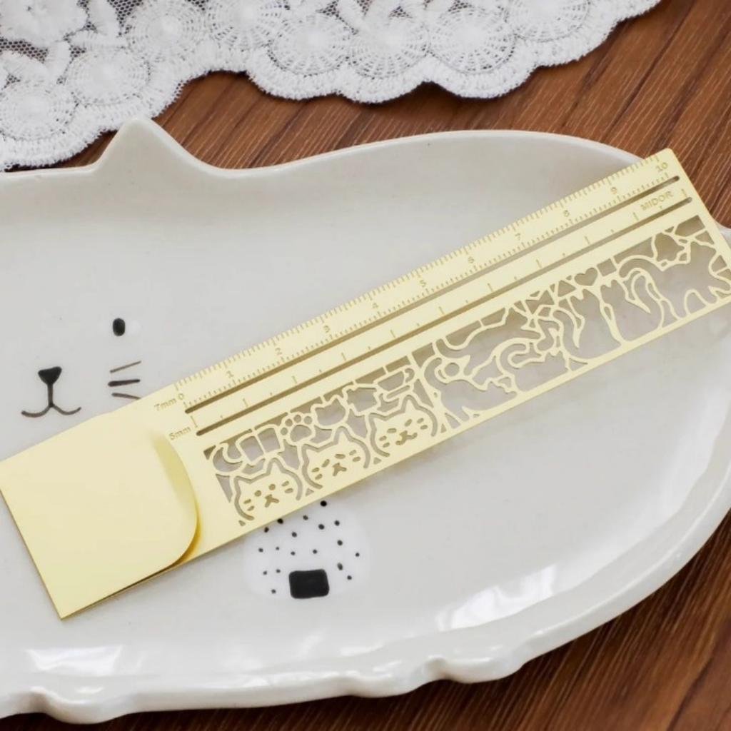 1pc Cute Cat Painting Templates Stencil Metal Hollow Bookmark Ruler DIY Hand Account Diary Painting Drawing Stationery Supplies