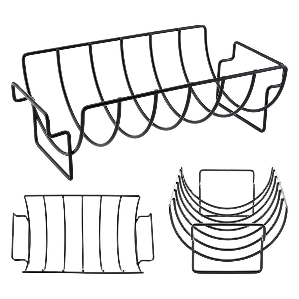 BBQ Rib Holder Metal Lamb Rib Grilling Stand Nonstick Chicken Rack BBQ Grill Accessories For Garden Barbeque Parties Family
