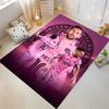 Pink Soccer Theme Rug with Player Figure Non-slip Rug Suitable for Living Room and Bedroom Sofas.