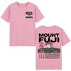 Japanese Style Mount Fuji Cherry Blossoms Print T Shirts Unisex Women Clothing Short Sleeve 100 Cotton Casual Short Sleeve TShirt