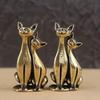 Antique Brass Cat Lovers Statue Ornament Copper Animal Sculpture Incense Burner Home Desktop Decorative Figurines & Miniatures