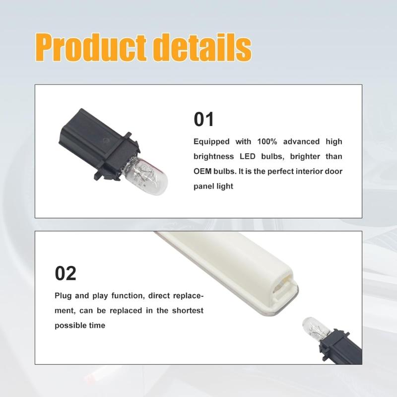 2x Bright Welcome Light Door Panel Courtesy Lamp for 3500 K1500 15021517 923-104