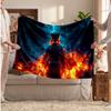 Coperta in Flanella Stampata Rengoku Kyojuro, Coperta Calda Amica della Pelle per Divano Letto Interno Uso Quotidiano