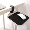 FUGEST Armrest Mouse Table Wrist Rest Clamp Type Rotation Ergonomic Design Black Hard Plastic Under Table Armrest for Computer Desk 360° (White)