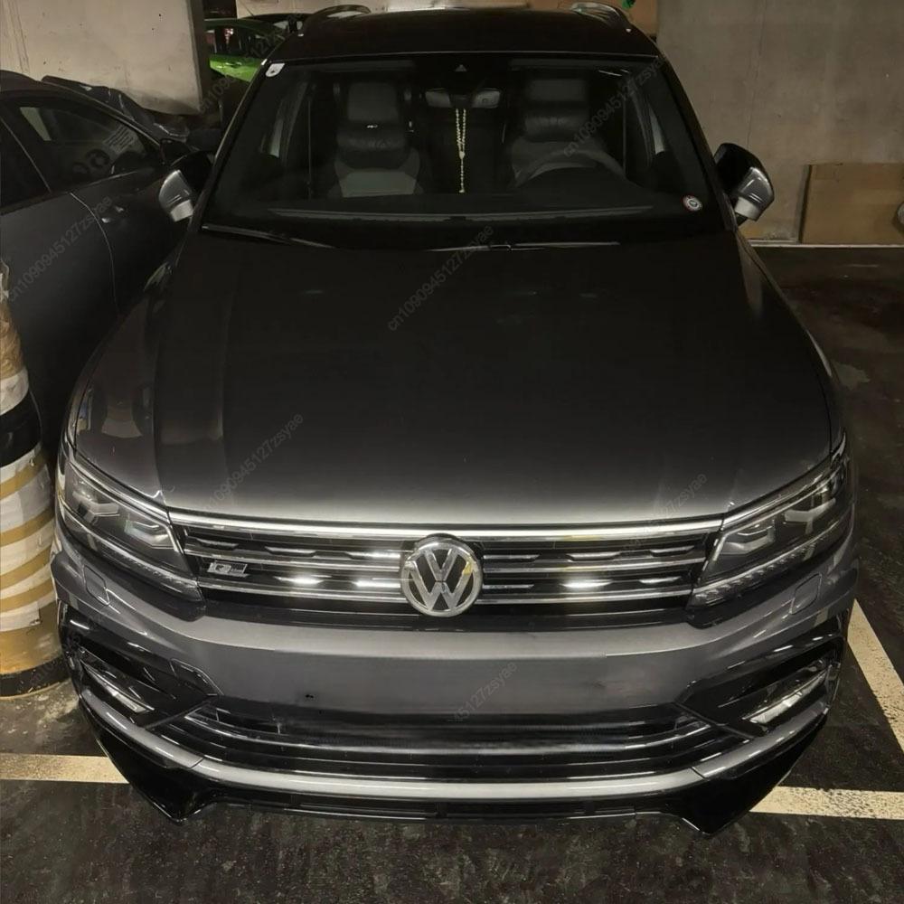 Car Front Bumper Lip Spoiler Splitter Diffuser For Volkswagen Tiguan MK2 R-Line Pre-facelift 2016-2020 ABS Black Bodykits Tuning