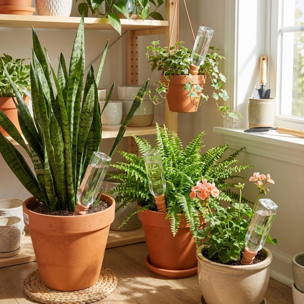 Automatic Irrigation Plant Watering Stakes Natural Clay Auto-Water Irrigation System  Vegetables