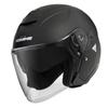 KOMINE FL Composite FRP Motorcycle Jet Helmet, Matte Black, XL (HK-172), UV Protection Shield, FRP Shell, Inner Visor, Magnetic Buckle