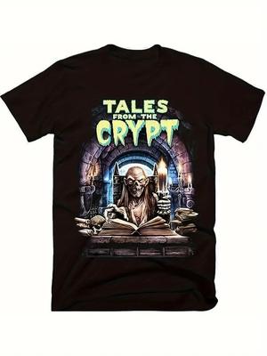 Camiseta Gráfica para Hombre ''Tales From the Crypt'' - Algodón Suave Manga Corta Cuello Redondo