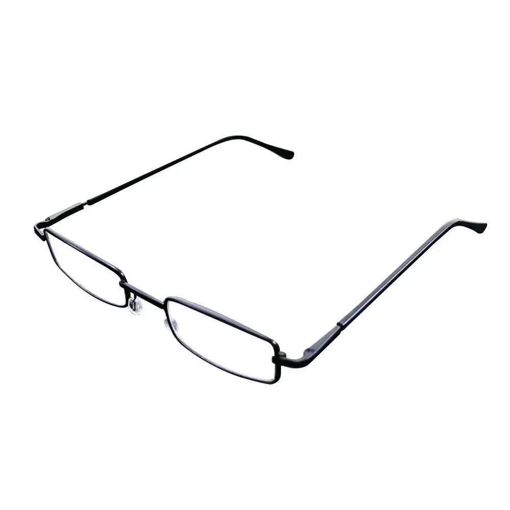 

Comfortable Eye Protection Reading Glasses Ultralight Metal Presbyopic Eyewear Square Eyeglasses for Men Women Strength 400 чорний