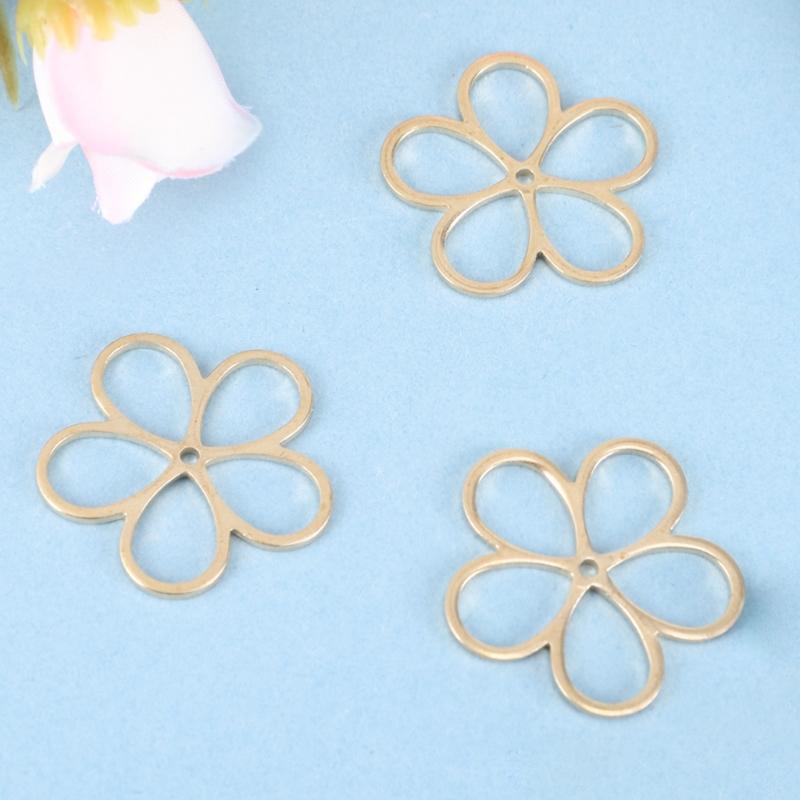 Pack of 10/20 Floral Jewelry Hollow Petal Pendants Small Flower Necklace Bracelet Supplies Alloy Material for Bracelet