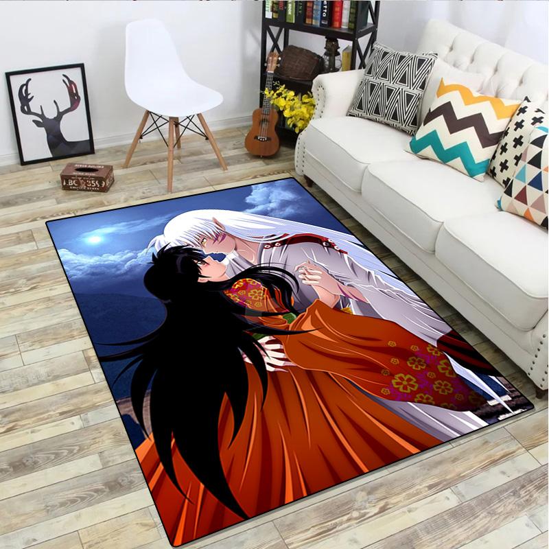 1Pc Inuyasha Print Rug - Home Decoration Carpet For Living Room Bedroom Flooring Computer Chair Area Rug
