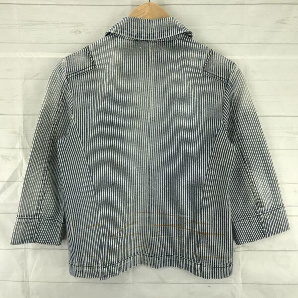 Diesel Stripe Jacket [Italy/S/White×Blue] Distressed Jacket(USED)