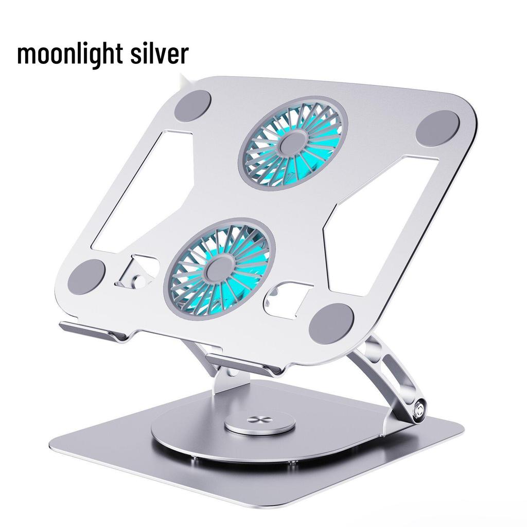 Aluminum Alloy Laptop Cooling Stand with 360° Rotation & Three-Level Adjustability