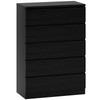 Chest Of Drawers 5 Drawer Dresser Modern Storage Cabinet With 5 Drawers For Bedroom Living Room Black
