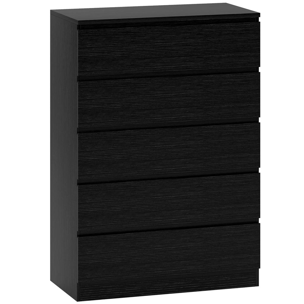 Chest Of Drawers 5 Drawer Dresser Modern Storage Cabinet With 5 Drawers For Bedroom Living Room Black