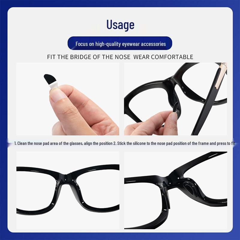 Silicone Anti-slip Nose Pads for D-type Full-rim Glasses