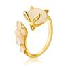 Little Fox Adjustable Cat's Eye Ring – Cute, Creative, and Stylish Women's Versatile Jewelry.