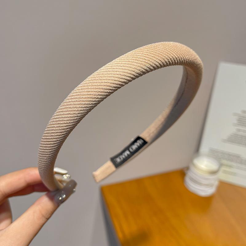 French minimalist coffee Maillard sponge hairband female Joker headband online celebrity 2025 new headband hairpin.