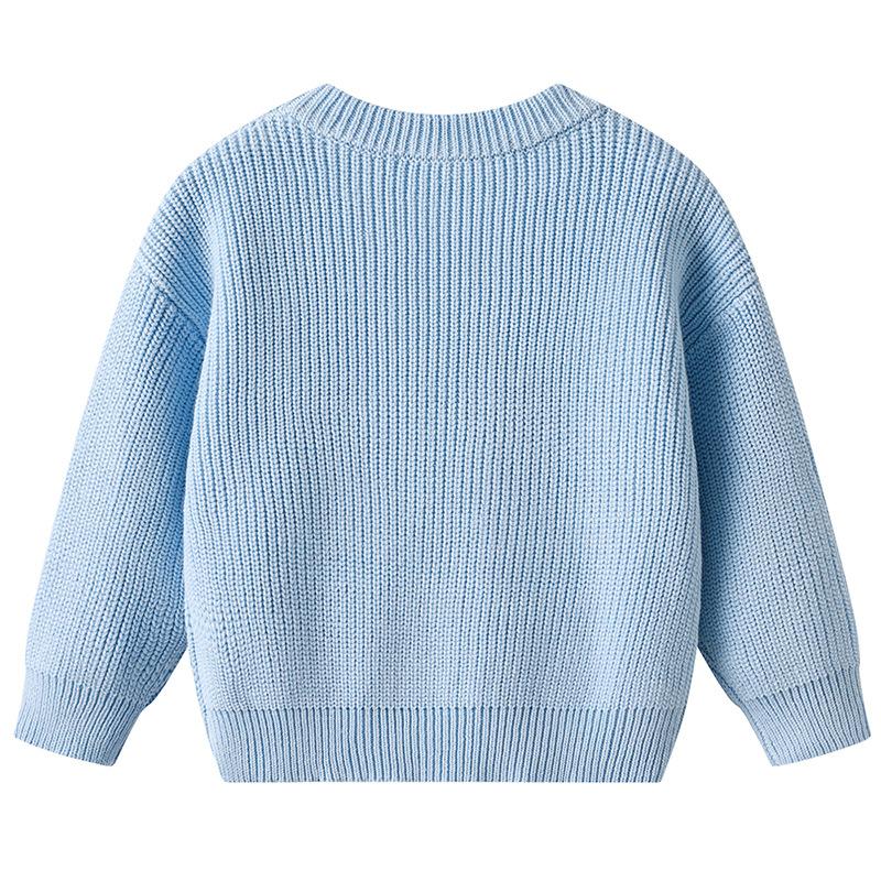 Autumn and Winter Hand-embroidered Love Baby Infant Base Knitted Sweater Birthday DIY Cotton Children's Sweater