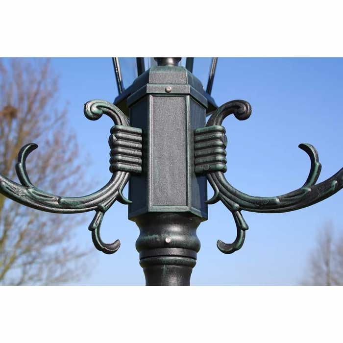 Lampadaire de jardin - VIDAXL - 3 bras - Vert - Aluminium et fonte - Romantique