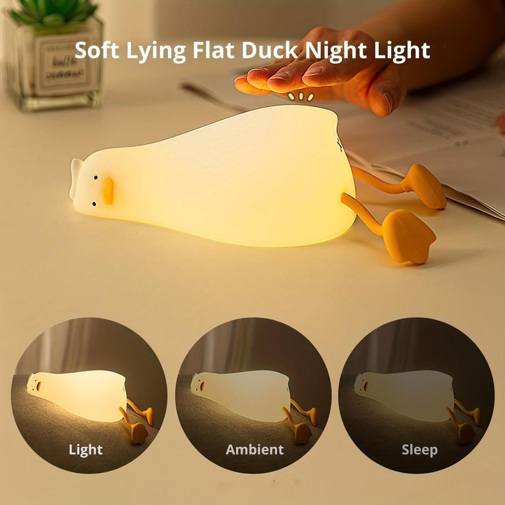 Niedliches Enten-Nachtlicht LED Tier-Nachtlicht Silikon Dimmbar Mit Zeitschaltuhr Nachttischlampe Touch-Licht