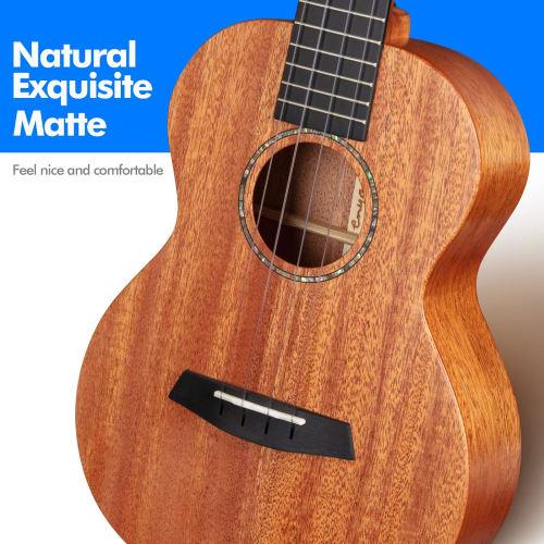 Enya EUC-MS Concert Ukulele, Solid Mahogany, 23-Size Beginner Set, with Beautiful Cherry Blossom Head and Waterproof Cotton Case