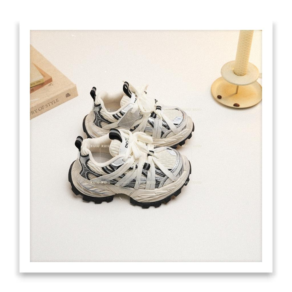 XSHX "Paris Spider Web" Retro-Kinder-Papa-Sportschuhe Frühling und Herbst Doppelnetz Jungen und Mädchen [Schuhe aus Wenzhou]