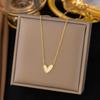 Gold Plated Stainless Steel Classic Shell Heart Shaped Shell Necklace Earring for Women Party Wedding  Gift