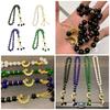 Glass Bead Bracelets Cross Pendants Rosary Bracelets Christian Hand Chain Jewelry for Baptisms Christening Prayer Gift