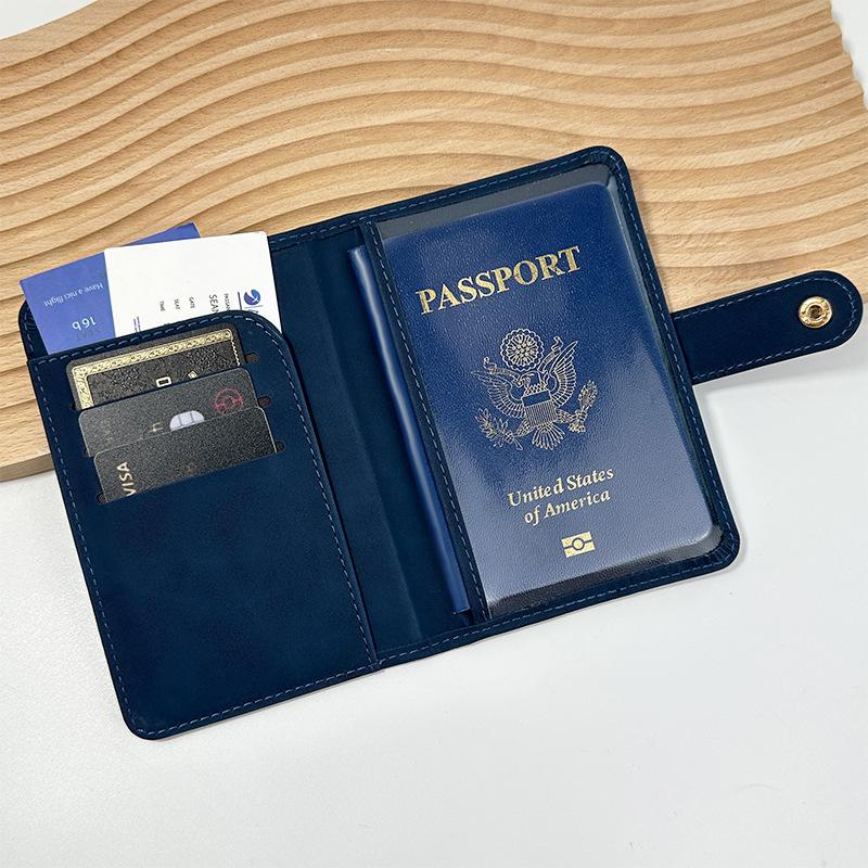 New Multifunctional Clasp Passport Wallet PU Leather Multi-card Bank Card Holder Fashion Gilded Airplane Logo Passport Cover Cas