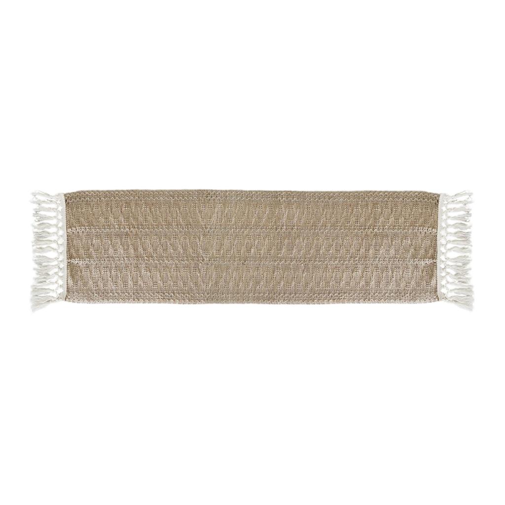 Luxurious Color Blocked Cotton And Linen Table Flag, Hollowed Out Woven Long Tassel Restaurant Decorative Tablecloth