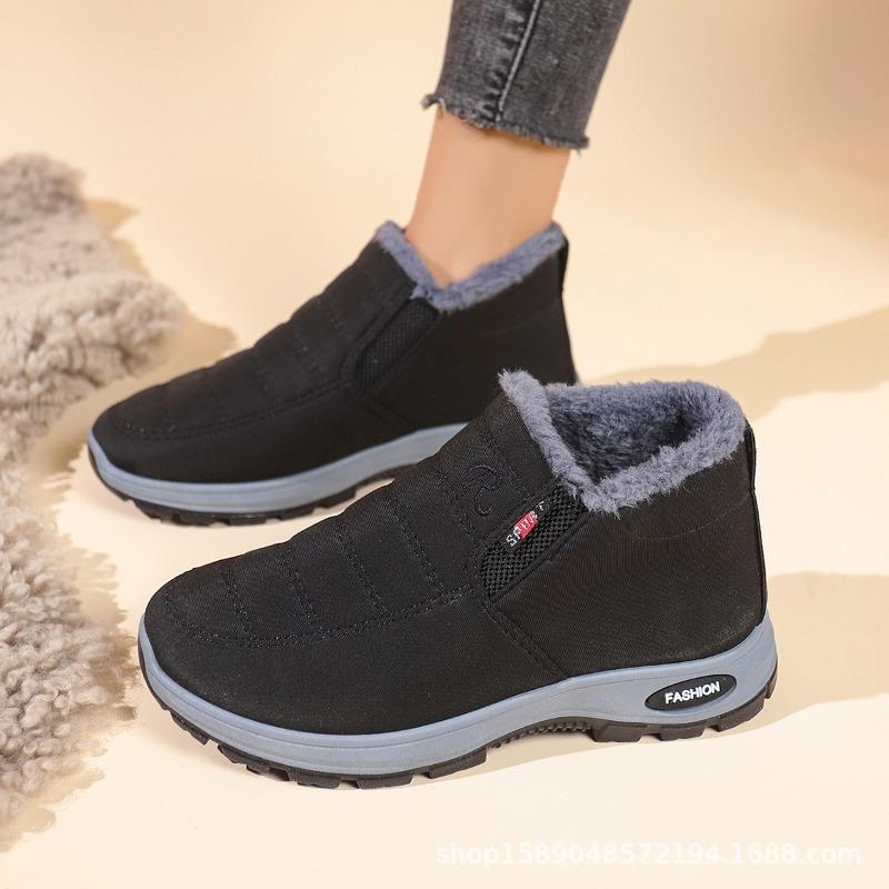 New cotton shoes for men and women, old Beijing velvet warm short boots, casual cotton boots, snow boots for women