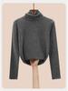 Women's Slimming Plush Collar Long Sleeve Base Layer T-Shirt - Versatile Autumn/Winter Undershirt