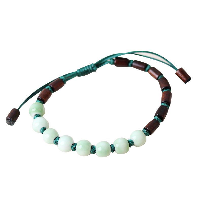 Cute Cartoon Ceramic Jewelry: Fresh Woven Bestie Bracelet Design