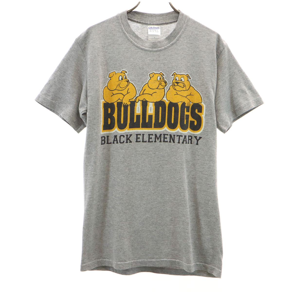 

GILDAN BULLDOGS Short sleeve T-shirt S Gray bulldog dog Men s Used