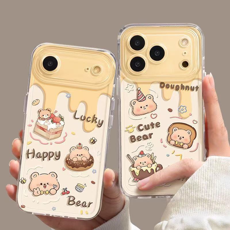 The Cake Bear Is Suitable for Apple 17promax Mobile Phone Case, Anti-drop Iphone16 Transparent 15 European, American 14 All-inclusive 13.