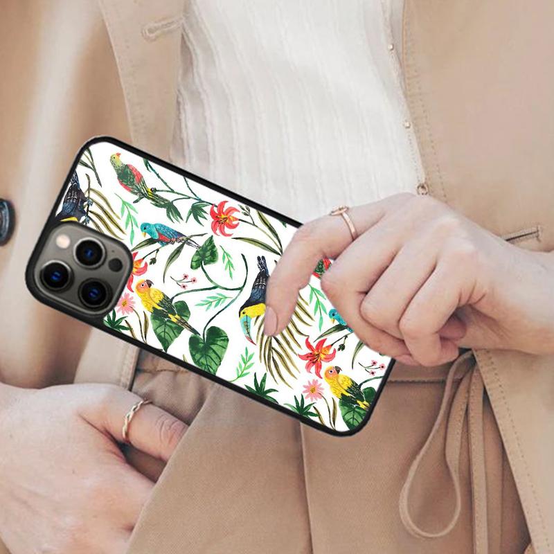 Garden Birds Vintage Tropical FLORAL Magnetic Phone Case For APPLE iPhone 17 Air 16 14 13 12 Pro Max 15 Plus MagSafe Cover