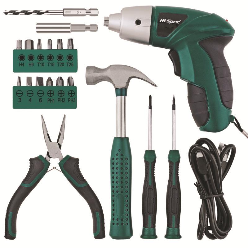 Rechargeable Electric Screwdriver Set - Multifunctional Lithium Battery Powered Hand Drill for Household Use