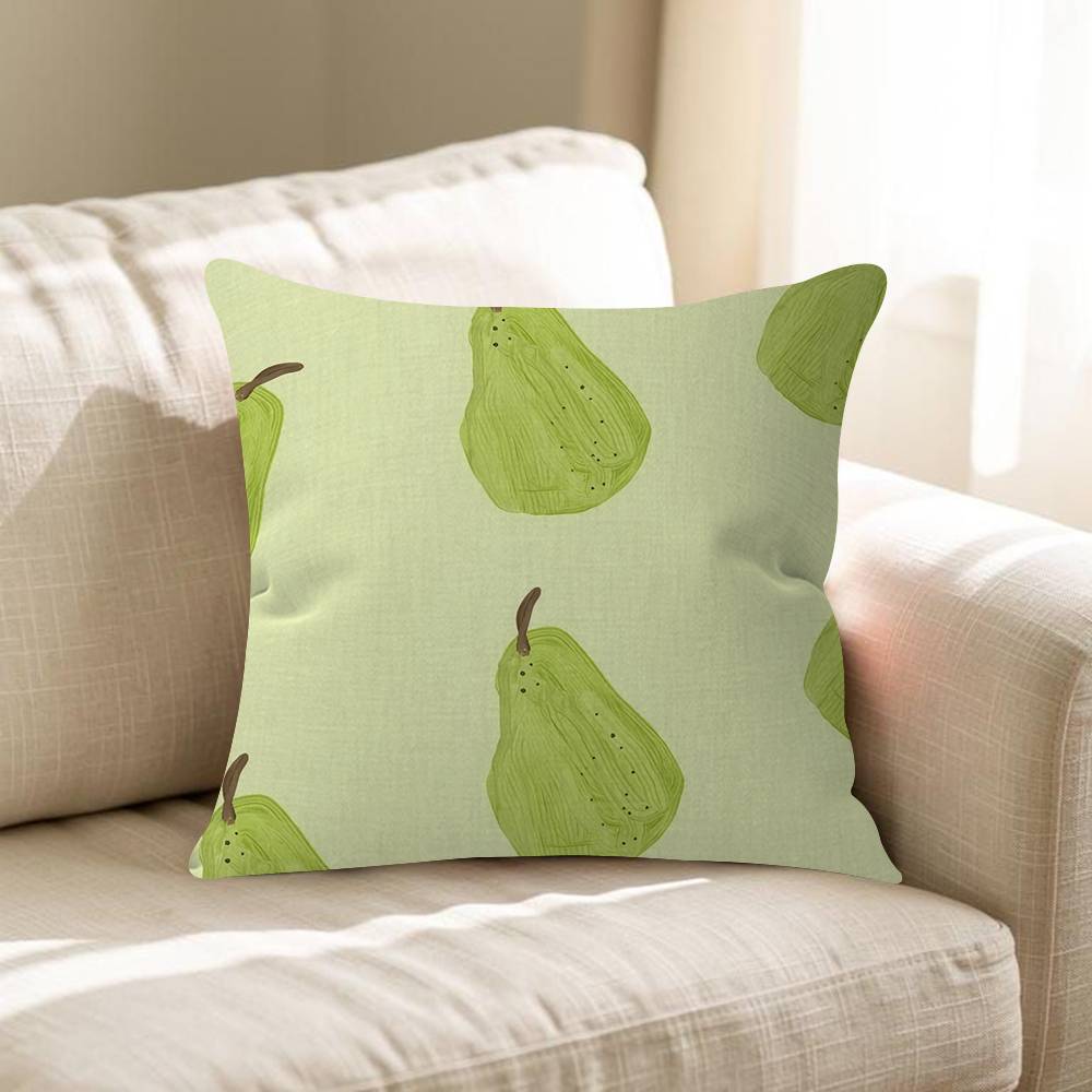 Fresh Green Pears Cushion Cover Pillowcase Upholstery Sofa Throw Pillow Home Decor Pillowcas