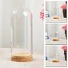 1PC Flower Glass Cover Dome Cover Dustproof Cork Dust Cover For Flower Succulent Plants Vase With Wood Cork Table Decor 8cm